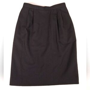 Talbot's Lined 100%Wool Black Professional Knee Length Skirt Sz 10